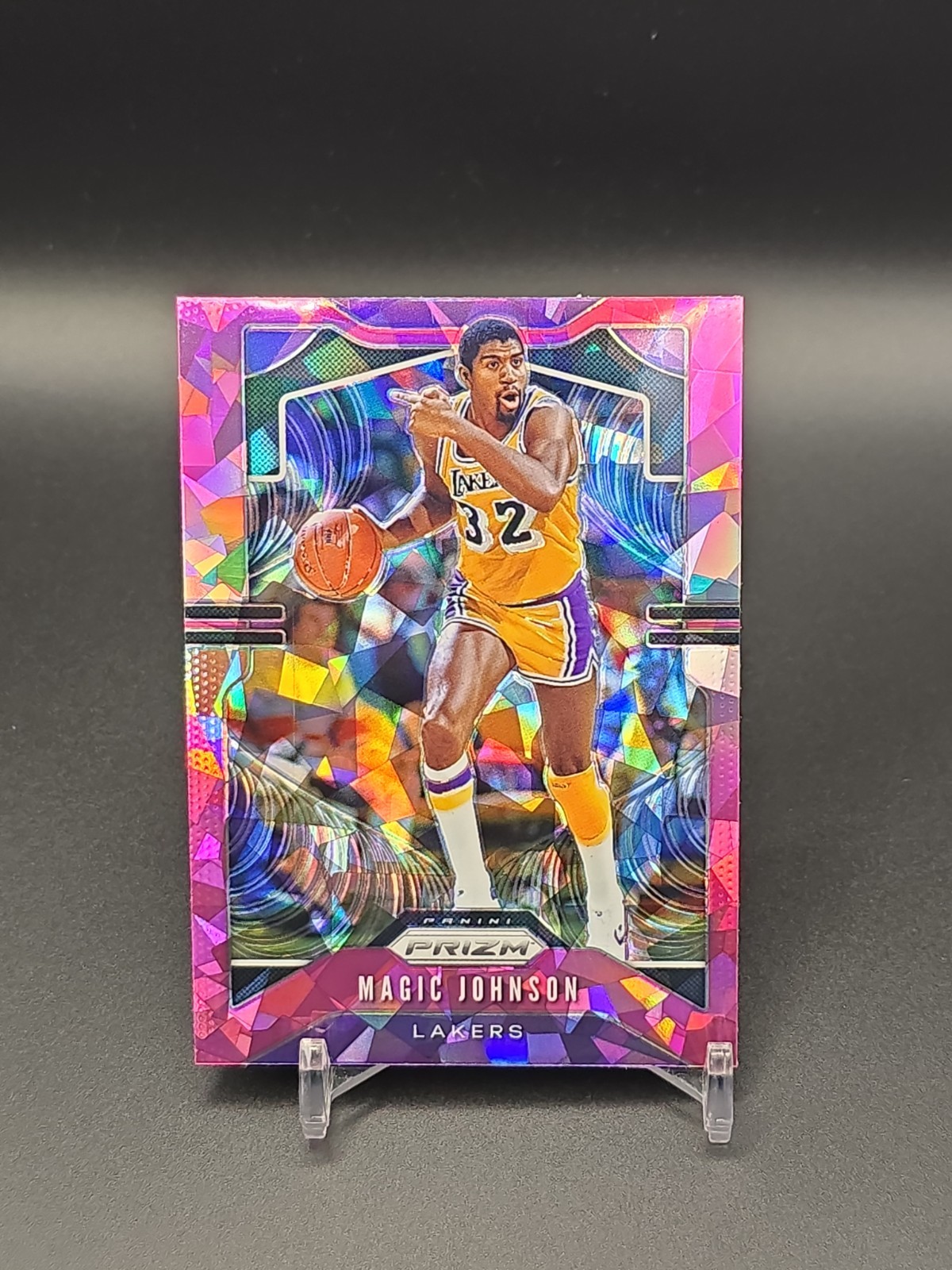 2019-20 Panini Prizm Magic Johnson #25 Pink Ice Prizm Lakers HOF