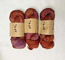 LICHEN & LACE  - Worsted Weight -color: SWEET POTATO - 200 yards 100% SW Merino