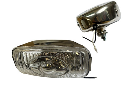 Rectangular stainless steel reversing light with clear glass for vintage cars
