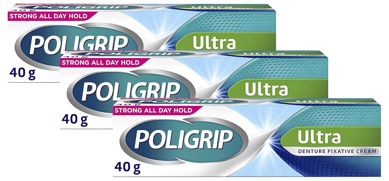 Poligrip Ultra Denture Fixative Cream 40g Polygrip zinc free - Mint Flavour
