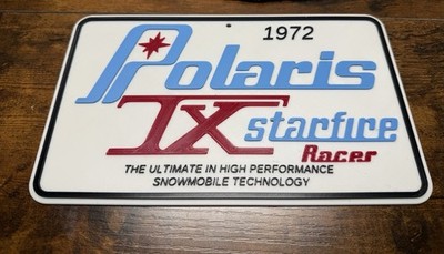 CUSTOM VINTAGE 1972 POLARIS STARFIRE SNOWMOBILE TRIBUTE 3D DISPLAY PLAQUE SIGN