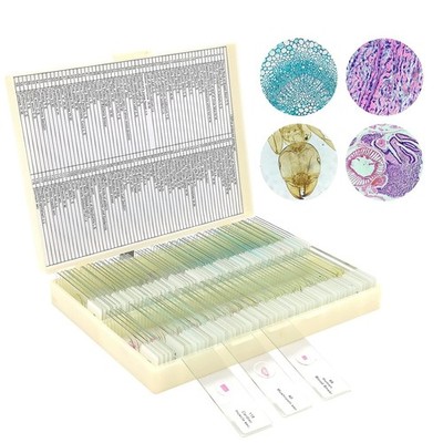 120 Microscope Slides with Specimens for Kids and Adults, Prepared Slides for Mi