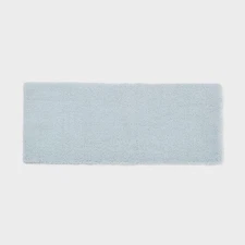 Threshold Tufted 60x24" Bath Rug Runner High Pile Heavyweight, Light Blue