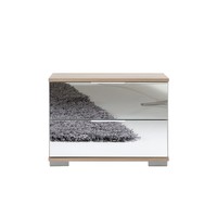 Schlafzimmer Nachttisch Nachtschrank Nachtkonsole Eiche Schubladen Spiegelfront