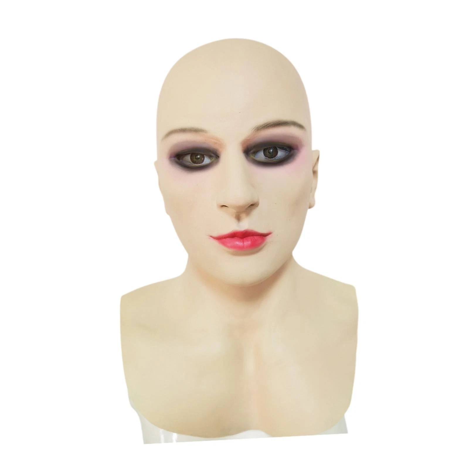 Bald Beauty Cosplay Latex Mask Horror Full Head for Masquerade Night Club Adults
