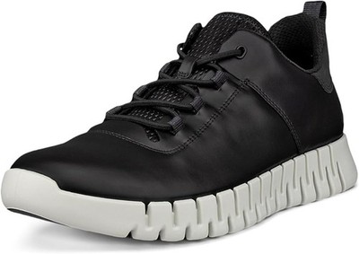 ECCO Gruuv Shoes Mens  Black Leather Comfort Lace Up Sneaker SIZE 10-10.5