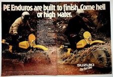 Vintage 1978 Suzuki PE175 PE250 Enduro Motorcycle 2-Page Magazine Print Ad