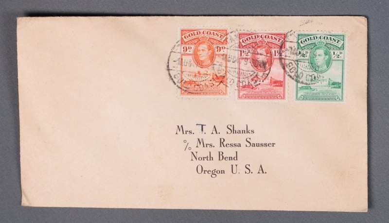 MayfairStamps Gold Coast Castle Accra Combo to North Bend OR Cover aaz_22877