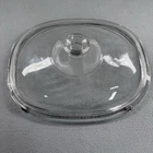 PYREX F14C-A Replacement  Lid Oblong  Ribbed Clear Glass 12 5/16 x9 3/4