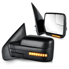 Side Mirrors for 2004-2014 Ford F-150 with Dynamic Turn Signal Textured Black