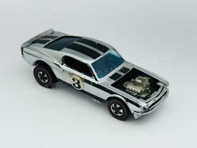 Hot Wheels Redline MUSTANG BOSS HOSS Chrome Club Car Dark Interior Very Nice !!!
