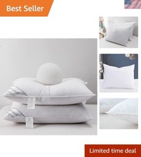 Down Feather Bed Pillows with Neck Support - Set of 2 - 20x26in
