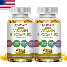 Vitamin B Complex B1, B2, B3, B5, B6, B12, Biotin and Folic acid, 120 Capsules