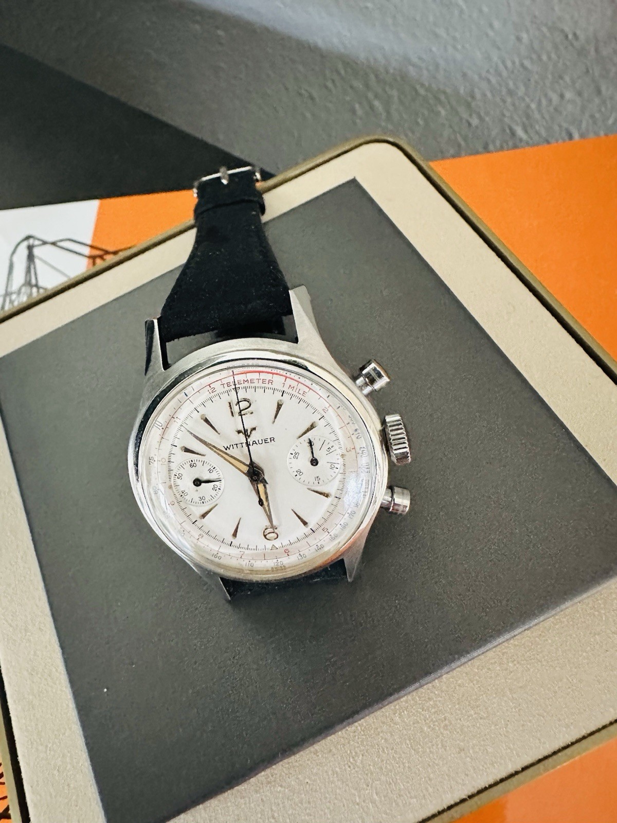 Vintage Men’s Wittnauer Chronograph Watch 36mm Ref 3256 17-Jewel Manual Winding