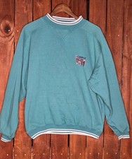 Vintage Carnival Cruise Crewneck Sweatshirt Teal White Trim Sweatshirt S/M