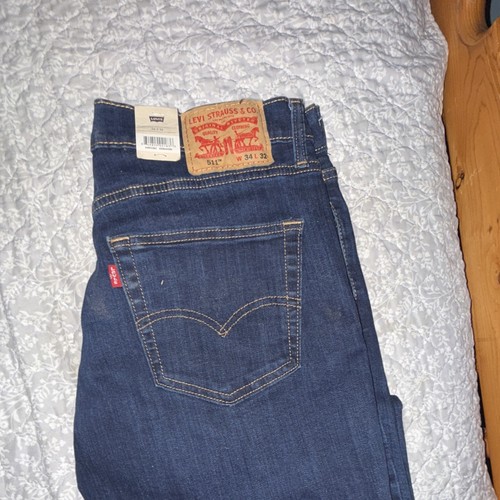 Levi's Men's Slim Fit Dark Wash Blue Denim Jeans Mid Rise 5-Pocket Cotton