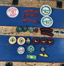  Vintage Girl Scout GUIDE  LAND ranger camp Patches EMBROIDERED Badges x 24