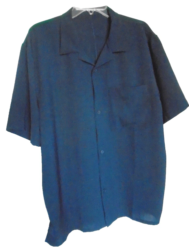 Lululemon Lightweight Camp Collar Button-Up Shirt Pocket Mens Blue Short Sleeve