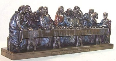 US 14.25 Inch The Last Supper Cold Cast Bronze Statue, Leonardo Da Vinci