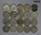 1921 MORGAN & PEACE SILVER DOLLAR ROLL 20 COIN 90% SILVER VF+ XF #14943