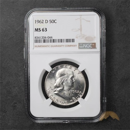 1962-D Franklin Silver Half Dollar 50c - NGC MS63 - Denver