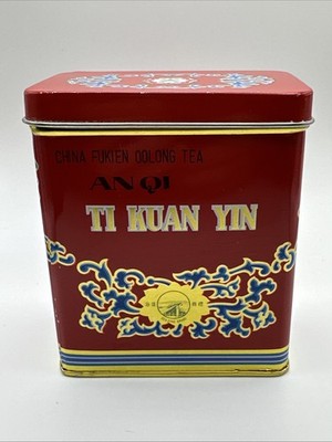 Empty Tea Tin Seadyke Brand China Fukien Oolong Tea Anqi Ti Kuan Yin
