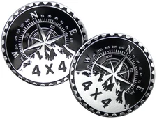 2pc Compass Rated Badge Auto Fender Emblem Sticker 4x4 SUV Truck 2.36" 6cm