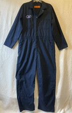 Vintage Red Kap Coverall Mens 48-RG Blue Mechanic Workwear Zip Front Uniform