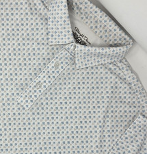 Straight Down Performance Polo Shirt Mens Medium Card Suits All Over Print Logo