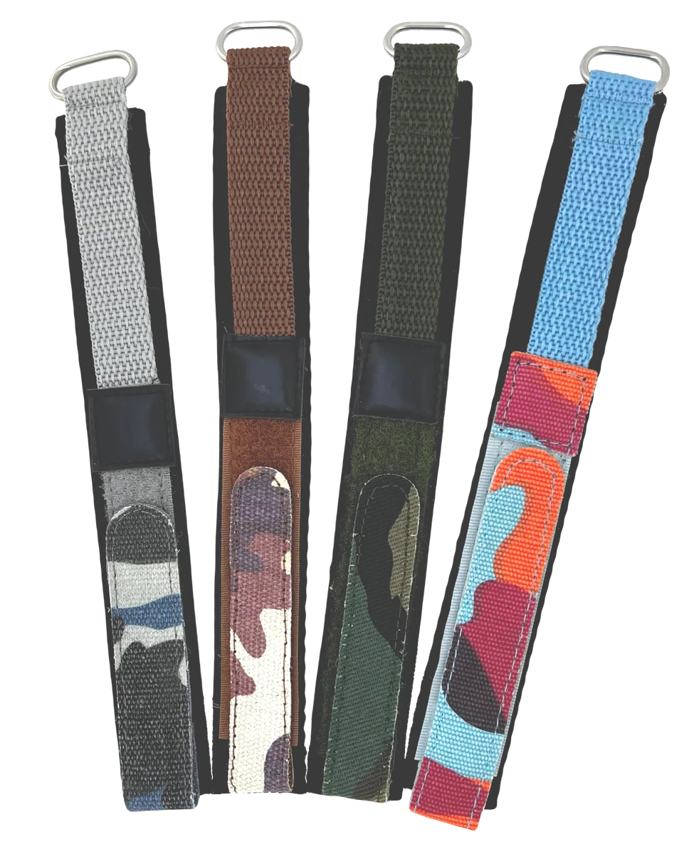 Children s Military 16mm Wrap Around Hook Loop Sports Nylon Canvas Watch Strap