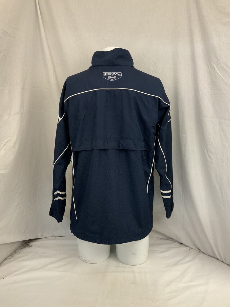 Kewl Jacket S Blue Poly Nylon Full Zip Pockets Windbreaker YGI N2