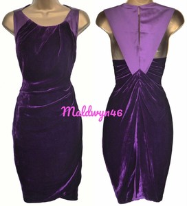 purple velvet cocktail dress