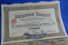 Historisches Wertpapier P&eacute;trole Trust SA 1924 Paris 100 Francs Dezember 1924