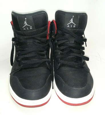 air jordan 1 mid black cool grey gym red