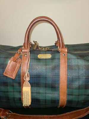 RALPH LAUREN VINTAGE GREEN BLACKWATCH PLAID DUFFEL BAG | eBay