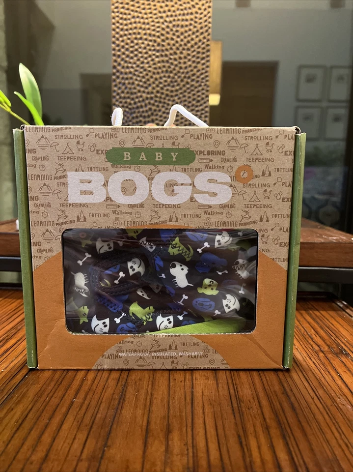 Zapatilla deportiva BOGS Baby Elliott II Neo estampado de cachorro-azul verde 8 EE. UU. infantil nueva Foto 3 de 4