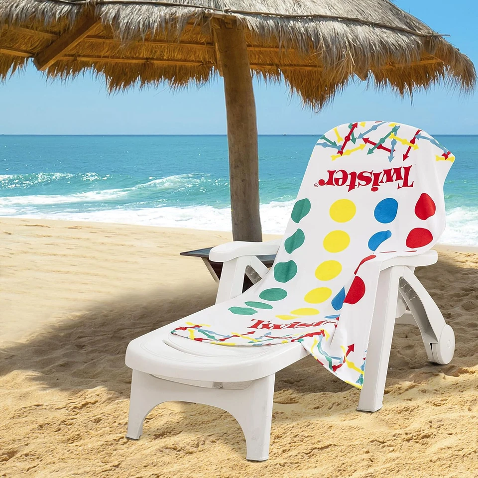 Полотенце - Twister - игры белый пляж/ванна новый 27 x 54" - Изображение 4 из 4