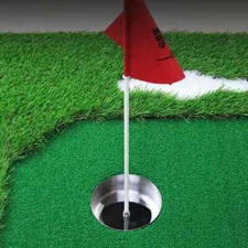 Golf Hole Cup Hole Flag Stainless Steel Golf Putting Trainer Putter Practice New