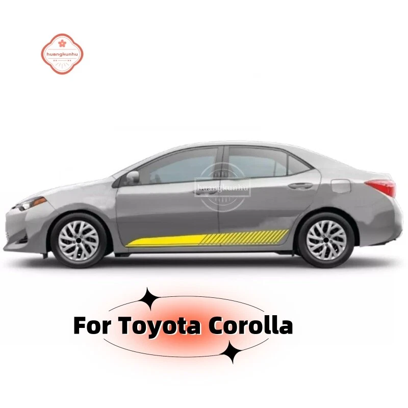 Calcomanías a rayas faldón lateral pegatina puerta coche deportivo carreras Toyota Corolla 2X Foto 3 de 4
