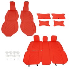 Luxury Leather 5 Seat Full Set Car Seat Cover Universal Front Rear Back Cushion