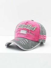Unisex Vintage Distressed Baseball Cap   Washed Out, Casual Dad Hat with Hole...