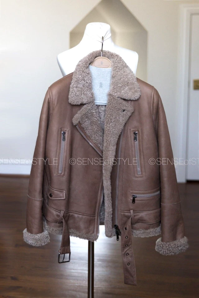 Jaqueta de Couro Brunello Cucinelli Moto Casaco Reversível de Pele Marrom Tamanho 38 XS - Imagem 2 de 4