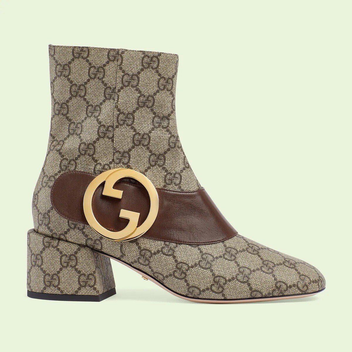 NWB Gucci GG Supreme Blondie Chuck Heel Side Zip Boots Booties EU