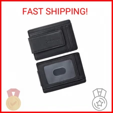 Toughergun Genuine Leather Magnetic Front Pocket Money Clip Wallet RFID Blocking