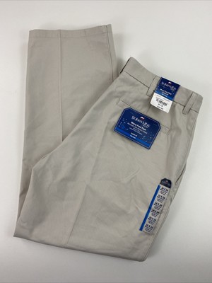 Flat Front Chino Pants, Stone, MSRP $40 