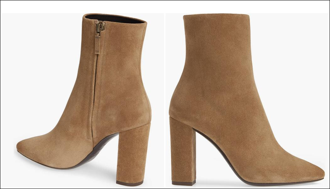 Stivaletti stivaletti Saint Laurent YSL Lou nuovi con scatola $995 scamosciati 37 5 7 5 beige