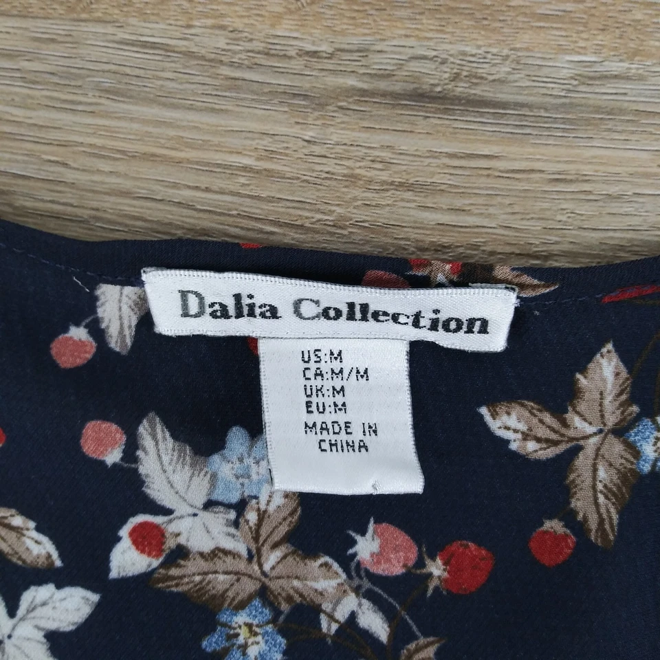 Dalia Collection Blue Floral Long Sleeve Womens Top - Size M - Image 3 of 4