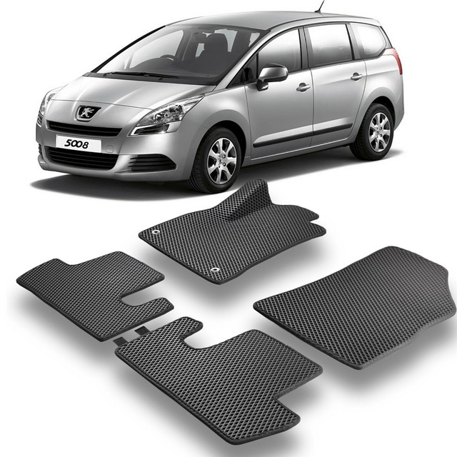 EVA Car Floor Mats Heavy Duty All Weather Odorless For Peugeot 5008 I