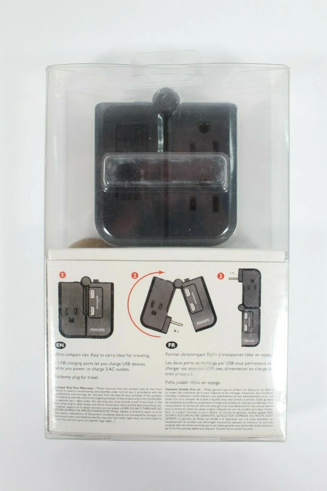 Philips Multiple Outlet Charging Ports for Traveling  3x AC & 2x USB Docking - Image 3 of 4