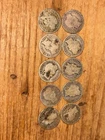 10x BARBER  Silver Dimes 90% Silver $1.00 Face Value Junk Silver Lot FREE SHIP A